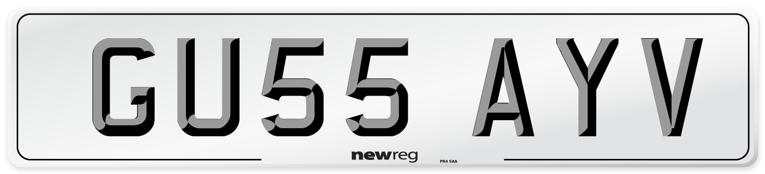 GU55 AYV Number Plate from New Reg